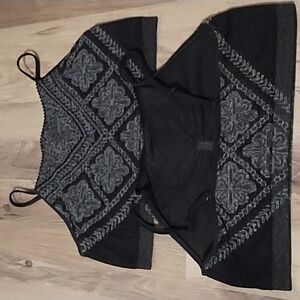 No Boundaries Black and Gray Patterned Bralettes Set Of 2